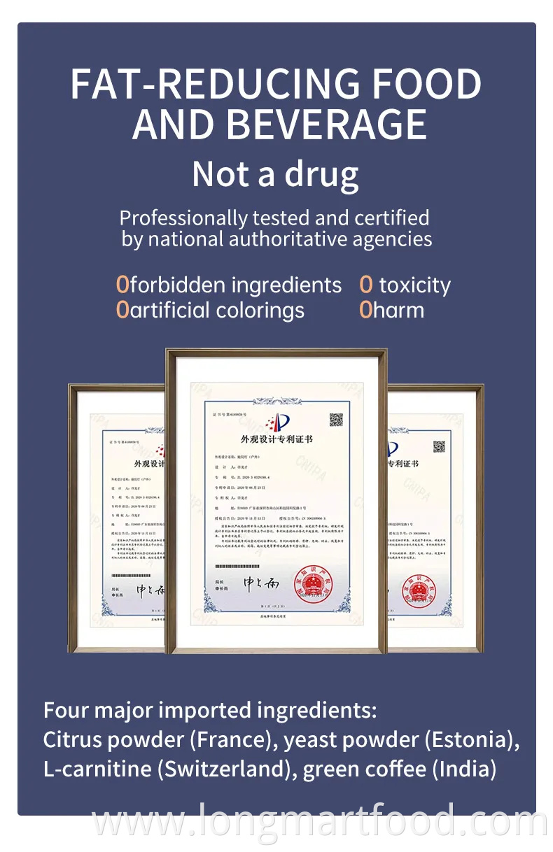 Weight Loss Slimming Light Burning Fat Citrus Fruit and Vegetable Coffee Solid Beverage Instant Coffee